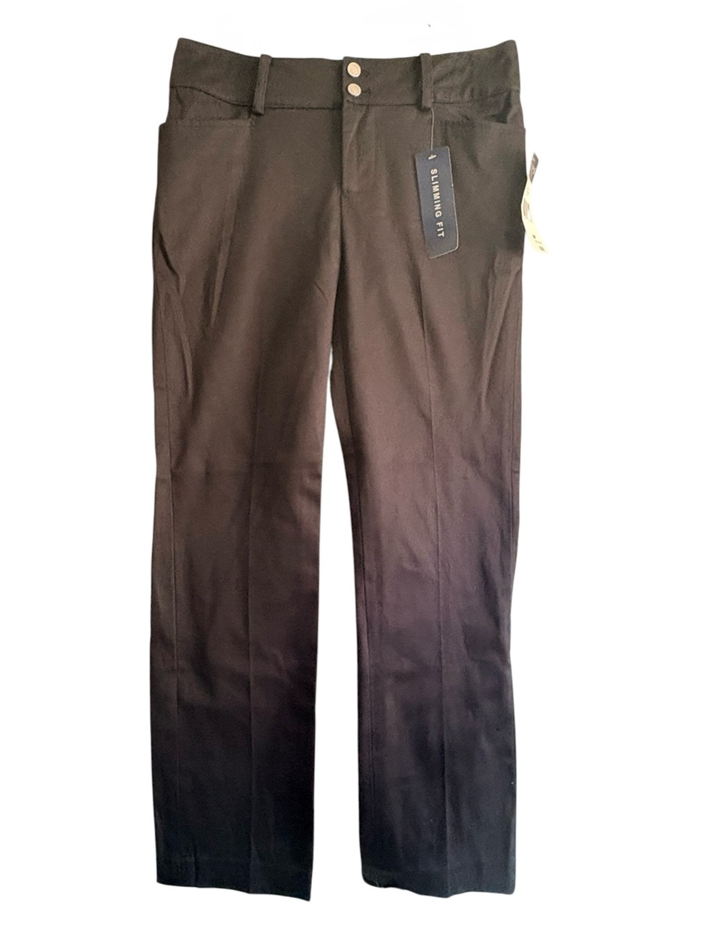 Chaps Women's Slimming Fit Navy Petite Regular Length Dress Pants
